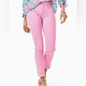Lilly Pulitzer Pink 29" South Ocean High-Rise Skinny Jeans Size 12